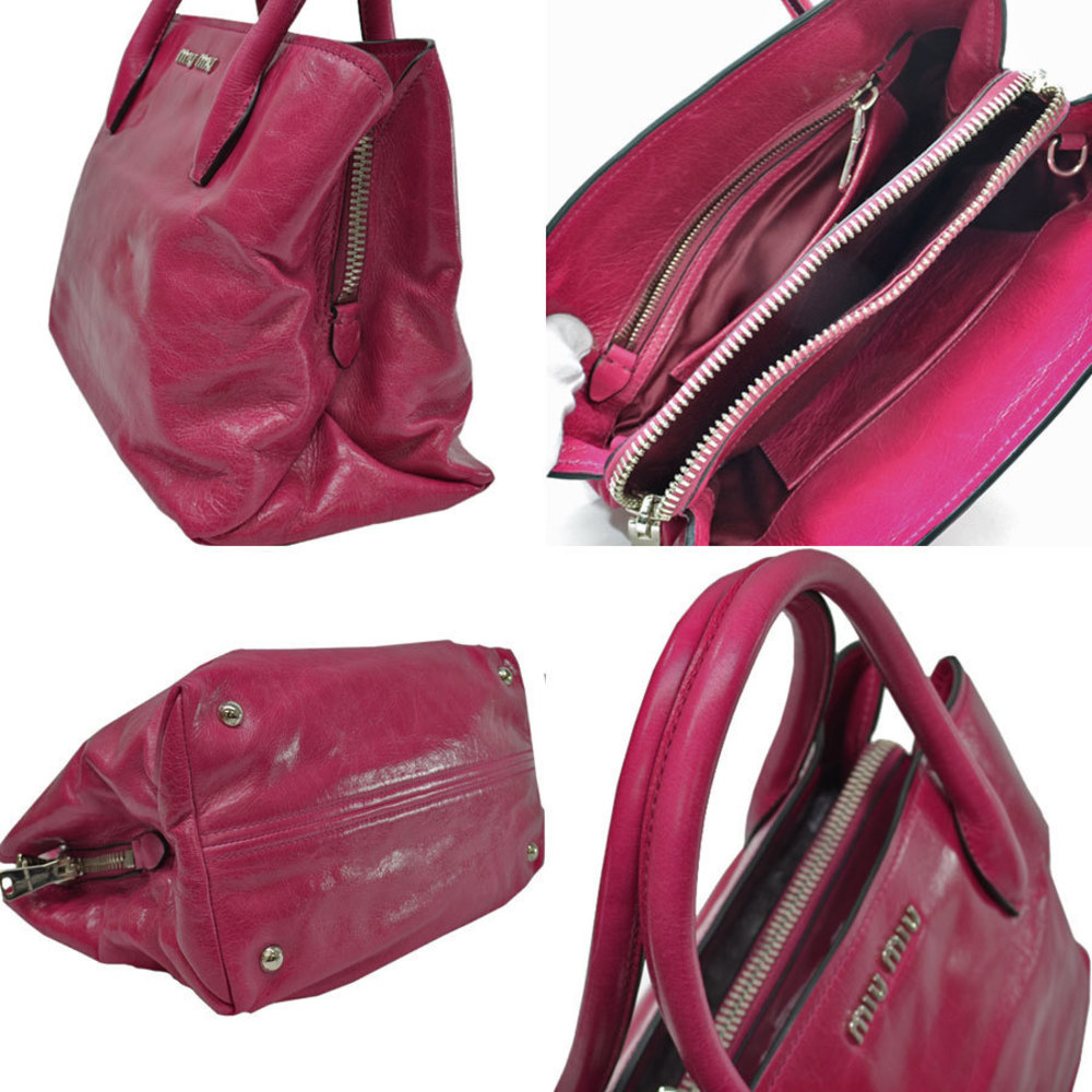 Miu Miu Leather Shocking Patent Pink Handbag Shoulder Bag Bag
